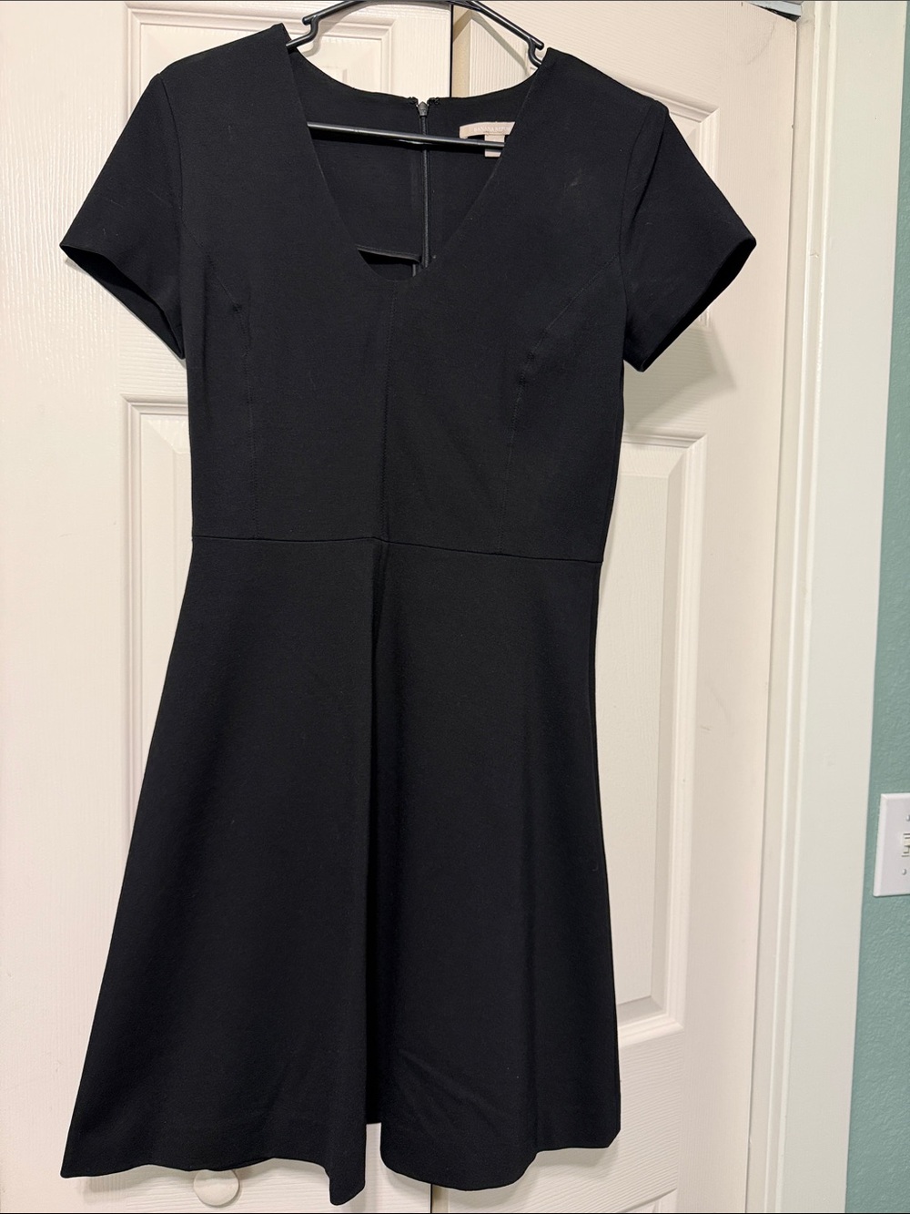 Banana Republic Black V-Neck Fit-and-Flare Dress